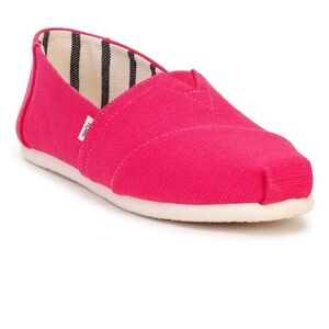 Toms women's Alpargata slip-on shoes. Hot pink, size 8.5.